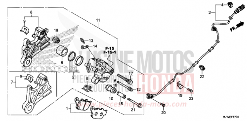 ETRIER DE FREIN ARRIERE CBR500RAH de 2017